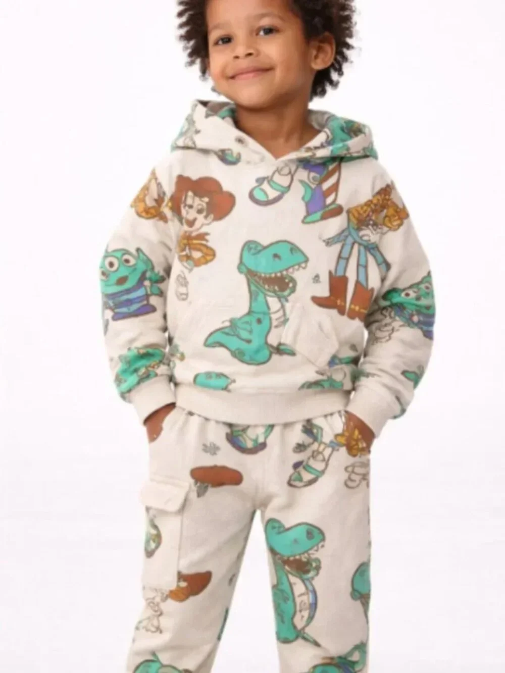 Toy Story Kids Hoodie Set Dinosaur Buzz Woody Outfit Jogger Pants Disney Pixar